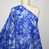 EXCLUSIVE 90% Linen 10% Silk –Toile de Jouy ~ 'Safari' Bright Blue REVERSE
